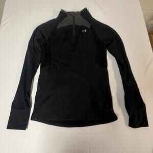 Under Armour Women’s Cold Gear Fitted Quarter Zip Pullover. Black. Size MD
